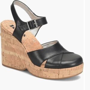 KORKS BABETTE ll SLINGBACK WEDGE SANDAL PLATFORM WOMENS BLACK COLOR SIZE 11 M